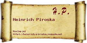 Heinrich Piroska névjegykártya
